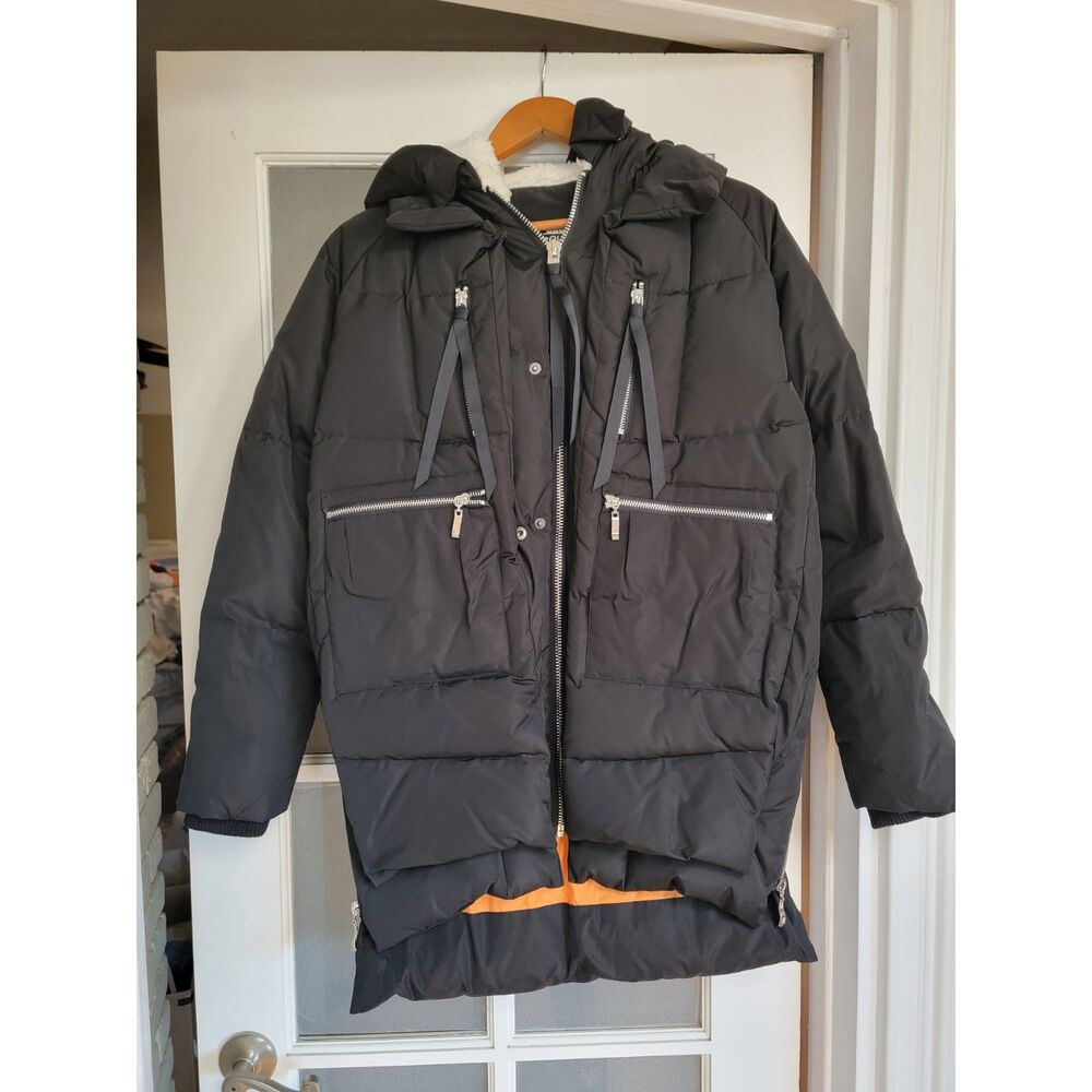 Orolay Women’s Thickened Down Jacket Black Hooded Puffer Parka Small S